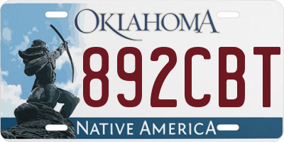 OK license plate 892CBT