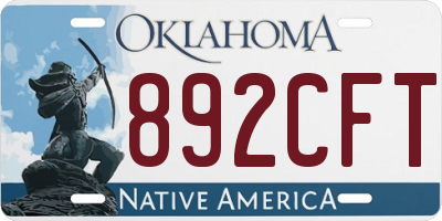 OK license plate 892CFT