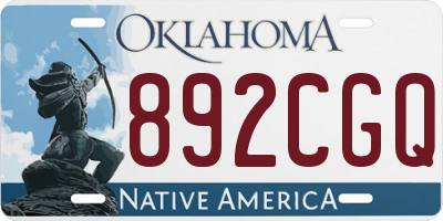 OK license plate 892CGQ