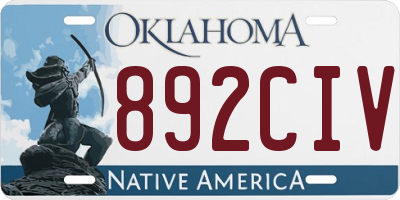 OK license plate 892CIV