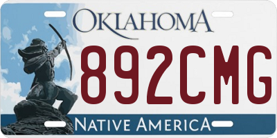 OK license plate 892CMG