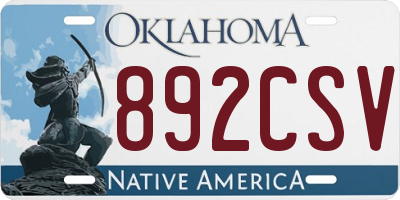 OK license plate 892CSV