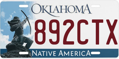 OK license plate 892CTX