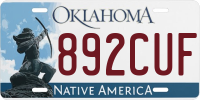 OK license plate 892CUF
