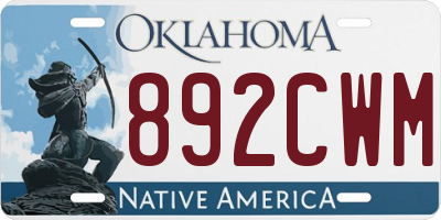 OK license plate 892CWM