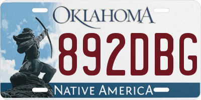 OK license plate 892DBG