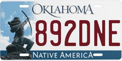 OK license plate 892DNE