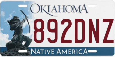 OK license plate 892DNZ