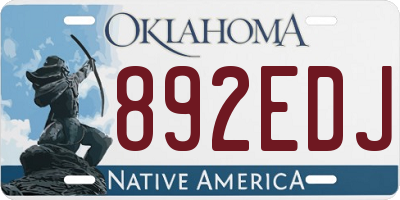 OK license plate 892EDJ