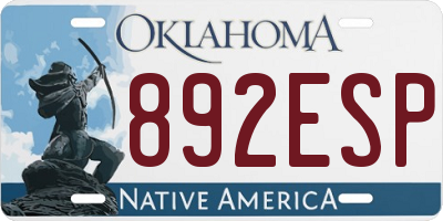 OK license plate 892ESP