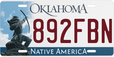 OK license plate 892FBN
