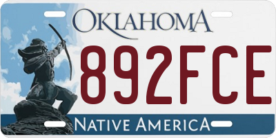 OK license plate 892FCE