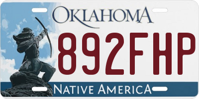 OK license plate 892FHP