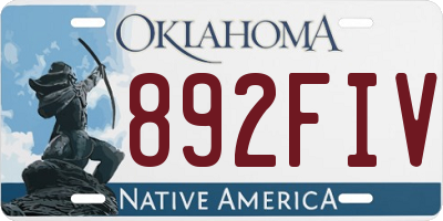 OK license plate 892FIV