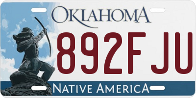 OK license plate 892FJU