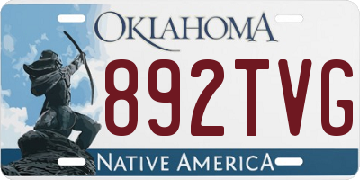 OK license plate 892TVG