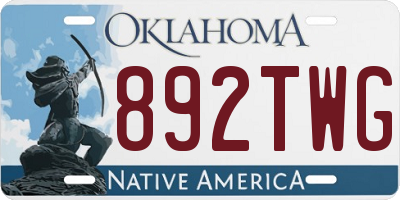 OK license plate 892TWG