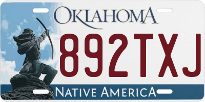 OK license plate 892TXJ