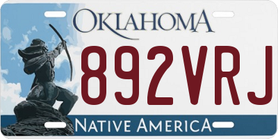 OK license plate 892VRJ