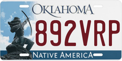 OK license plate 892VRP