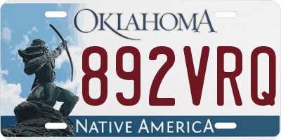 OK license plate 892VRQ