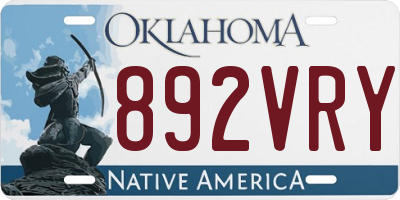 OK license plate 892VRY