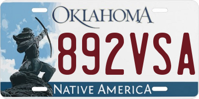 OK license plate 892VSA