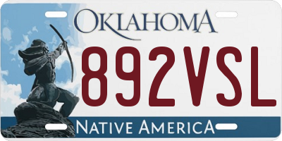 OK license plate 892VSL