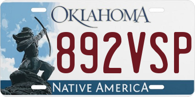 OK license plate 892VSP
