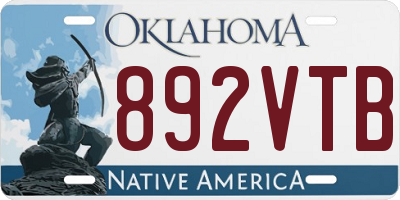 OK license plate 892VTB
