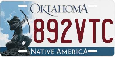 OK license plate 892VTC