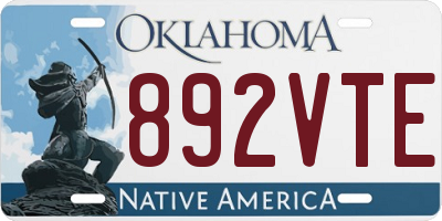 OK license plate 892VTE