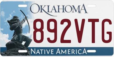 OK license plate 892VTG