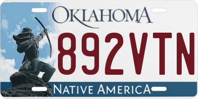 OK license plate 892VTN