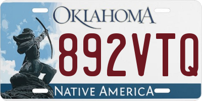 OK license plate 892VTQ