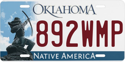 OK license plate 892WMP