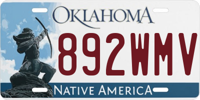 OK license plate 892WMV