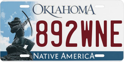 OK license plate 892WNE
