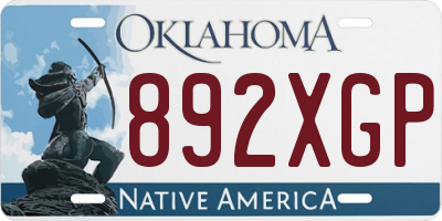 OK license plate 892XGP
