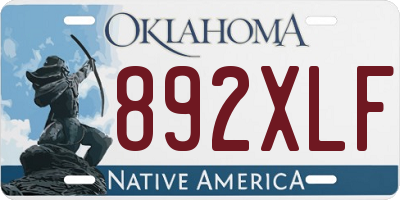 OK license plate 892XLF