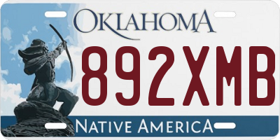 OK license plate 892XMB