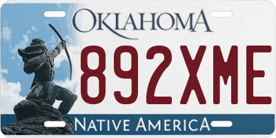 OK license plate 892XME