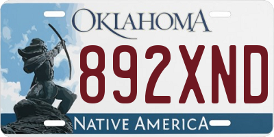 OK license plate 892XND