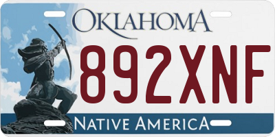 OK license plate 892XNF