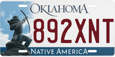 OK license plate 892XNT