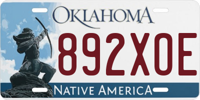 OK license plate 892XOE