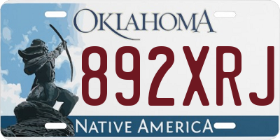 OK license plate 892XRJ