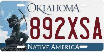 OK license plate 892XSA