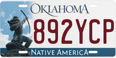 OK license plate 892YCP