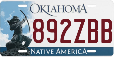 OK license plate 892ZBB